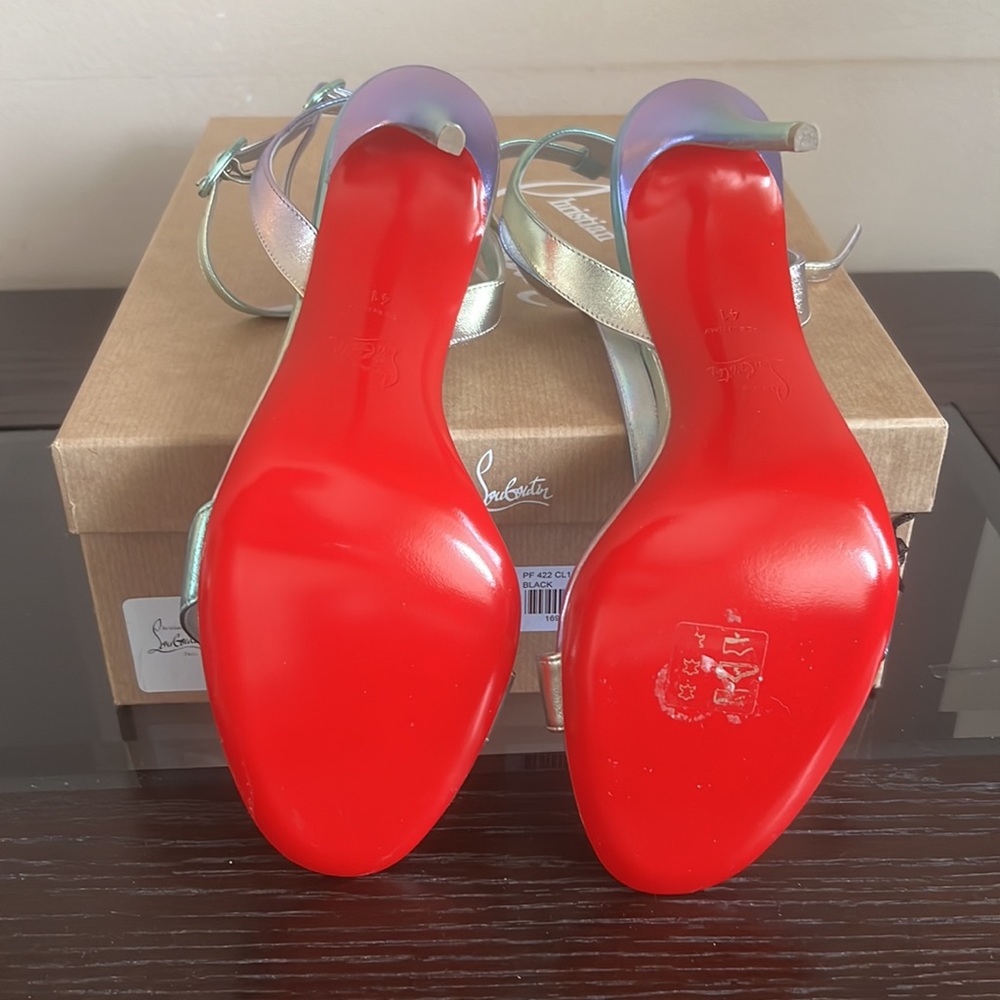 Christian louboutin 100 holograph t-strap sandals - Picture 4 of 6